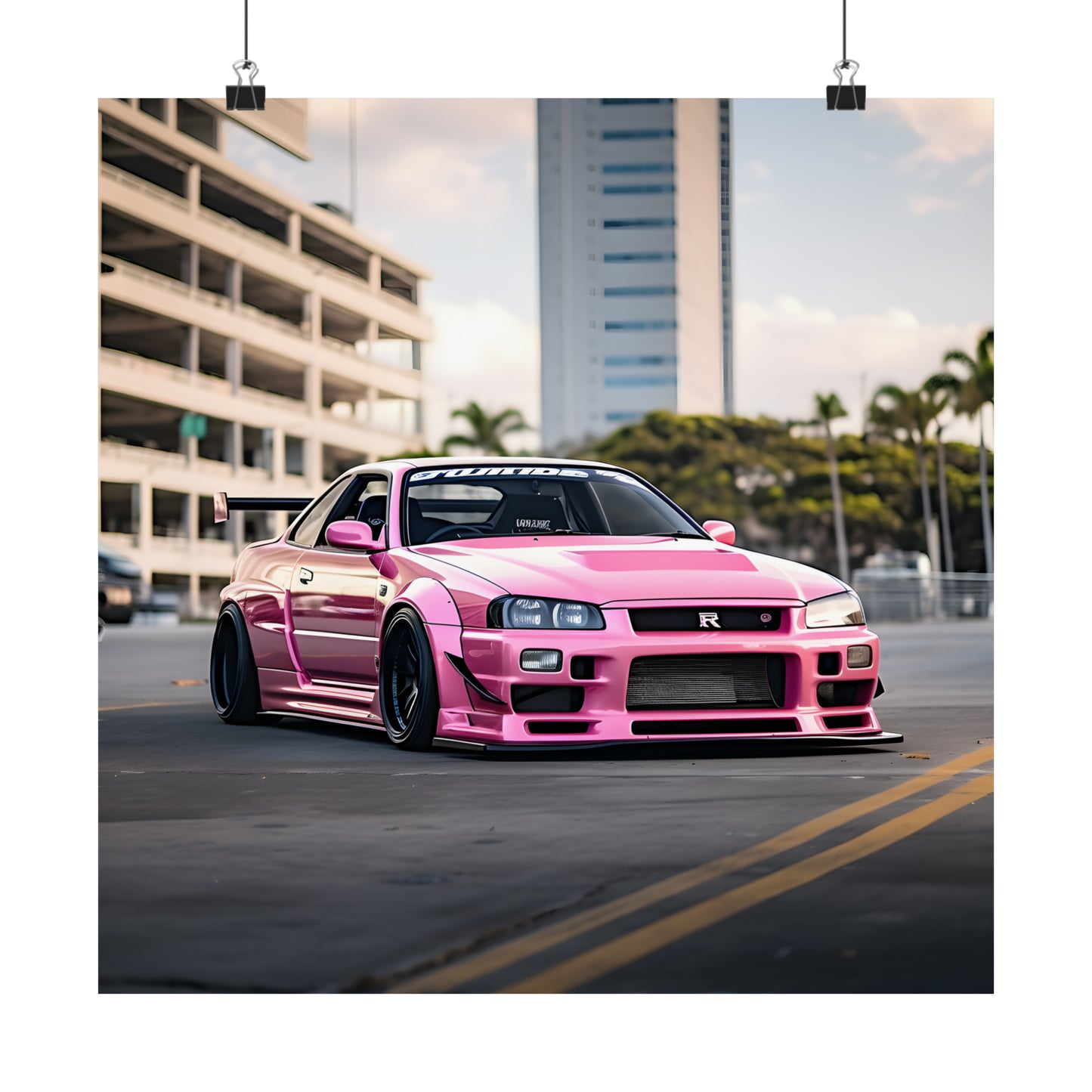 Pink Nissan Skyline Luxury Dream Car  Wall Art Matte Poster Print