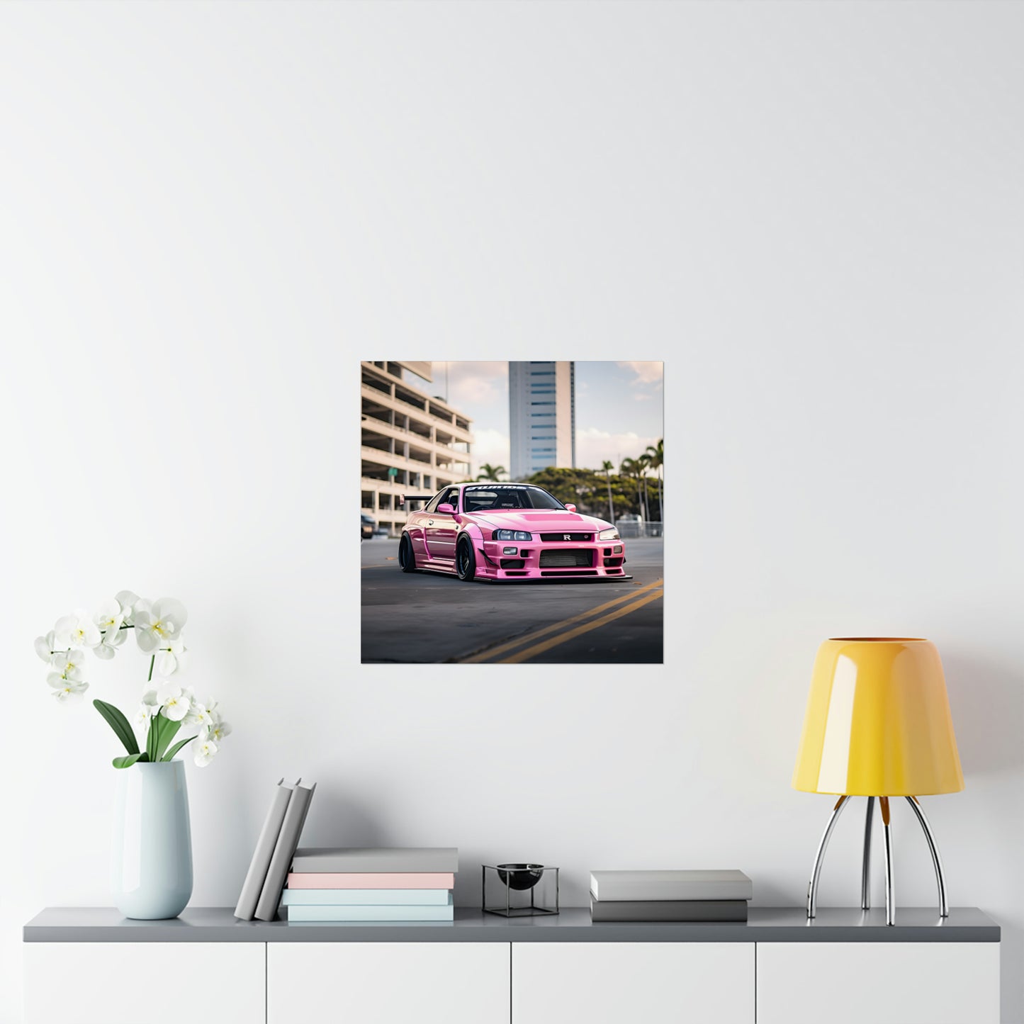 Pink Nissan Skyline Luxury Dream Car  Wall Art Matte Poster Print