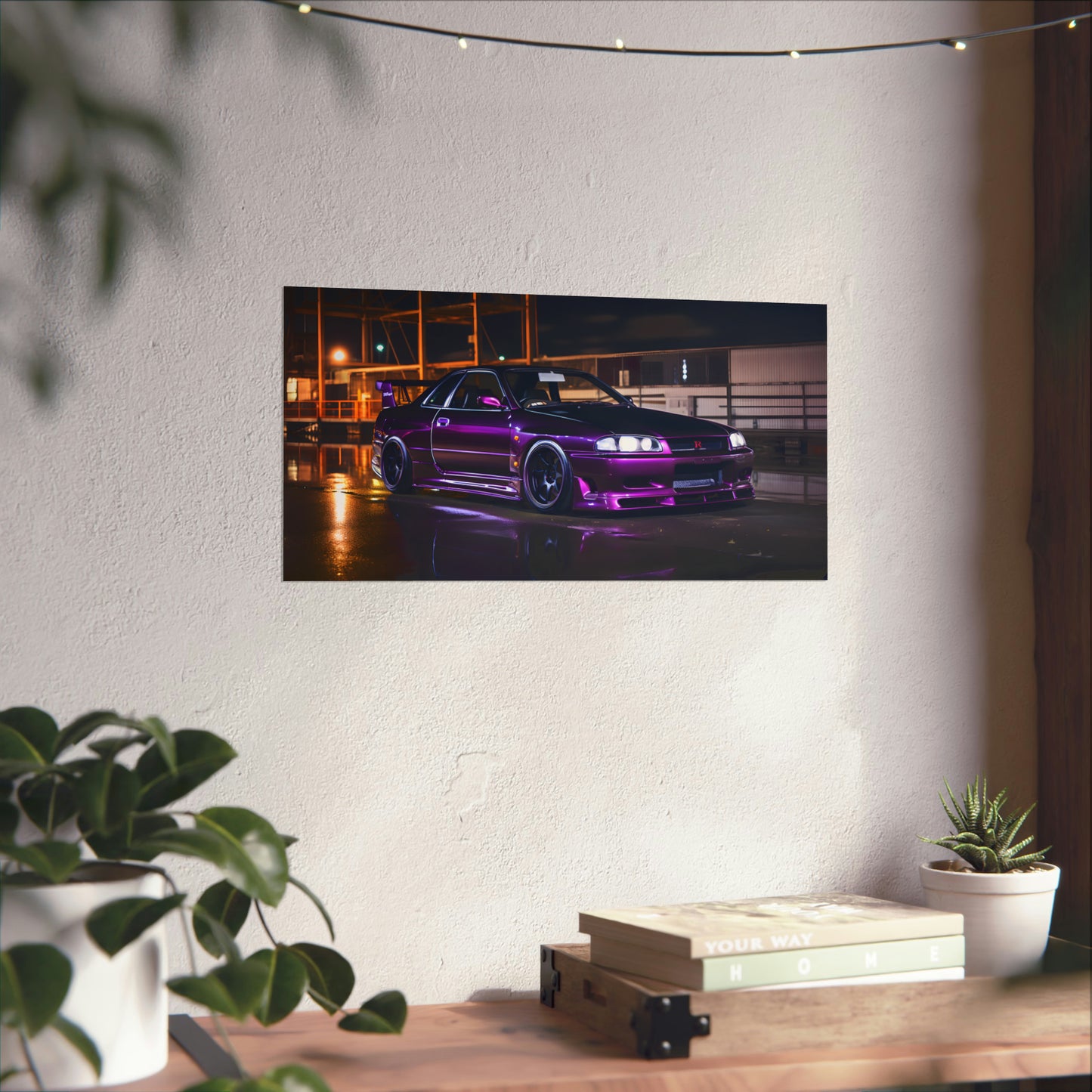 Purple Nissan Skyline Luxury Dream Car Wall Art  Poster Print