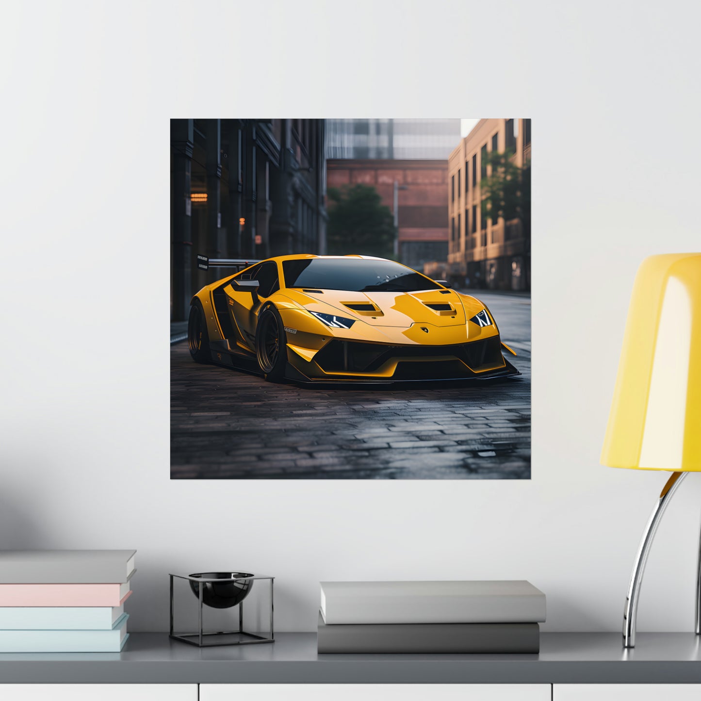 Yellow Lamborghini Luxury Dream Car  Poster Print