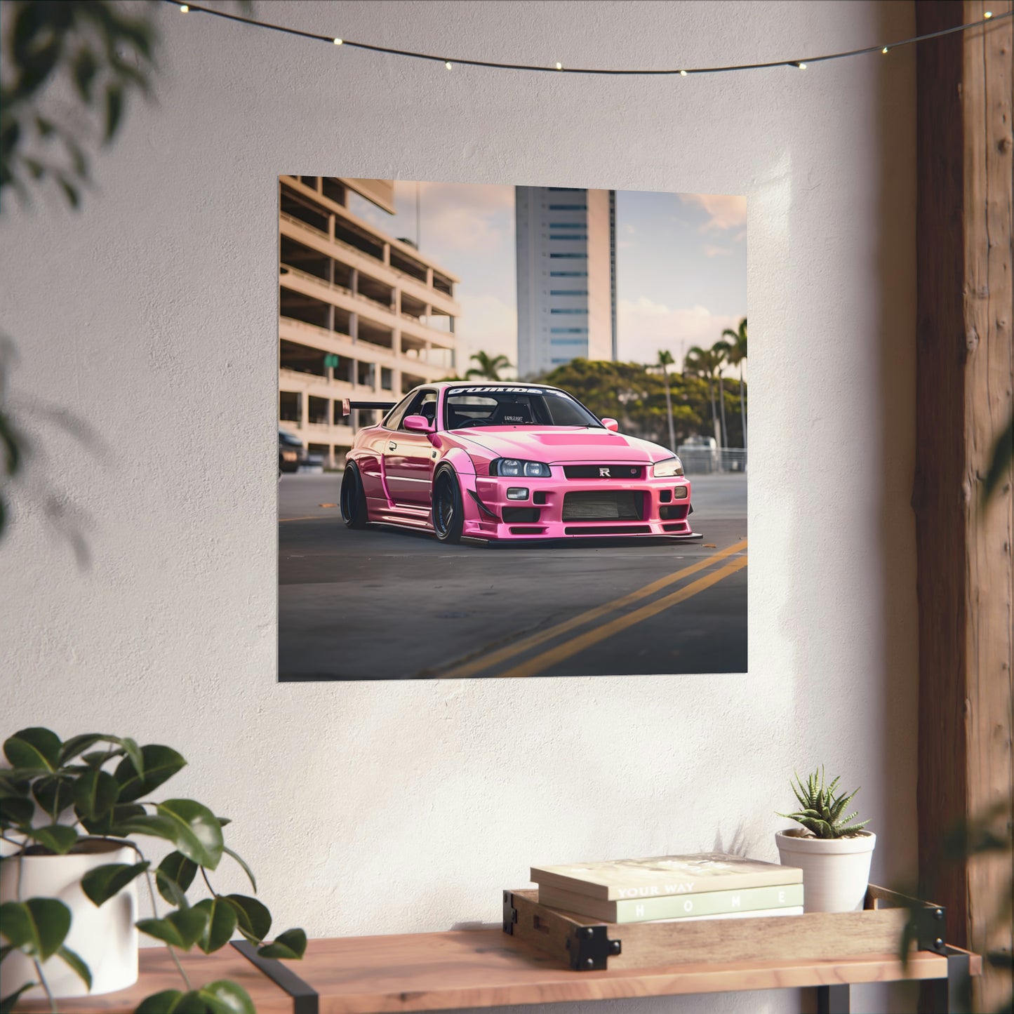 Pink Nissan Skyline Luxury Dream Car  Wall Art Matte Poster Print