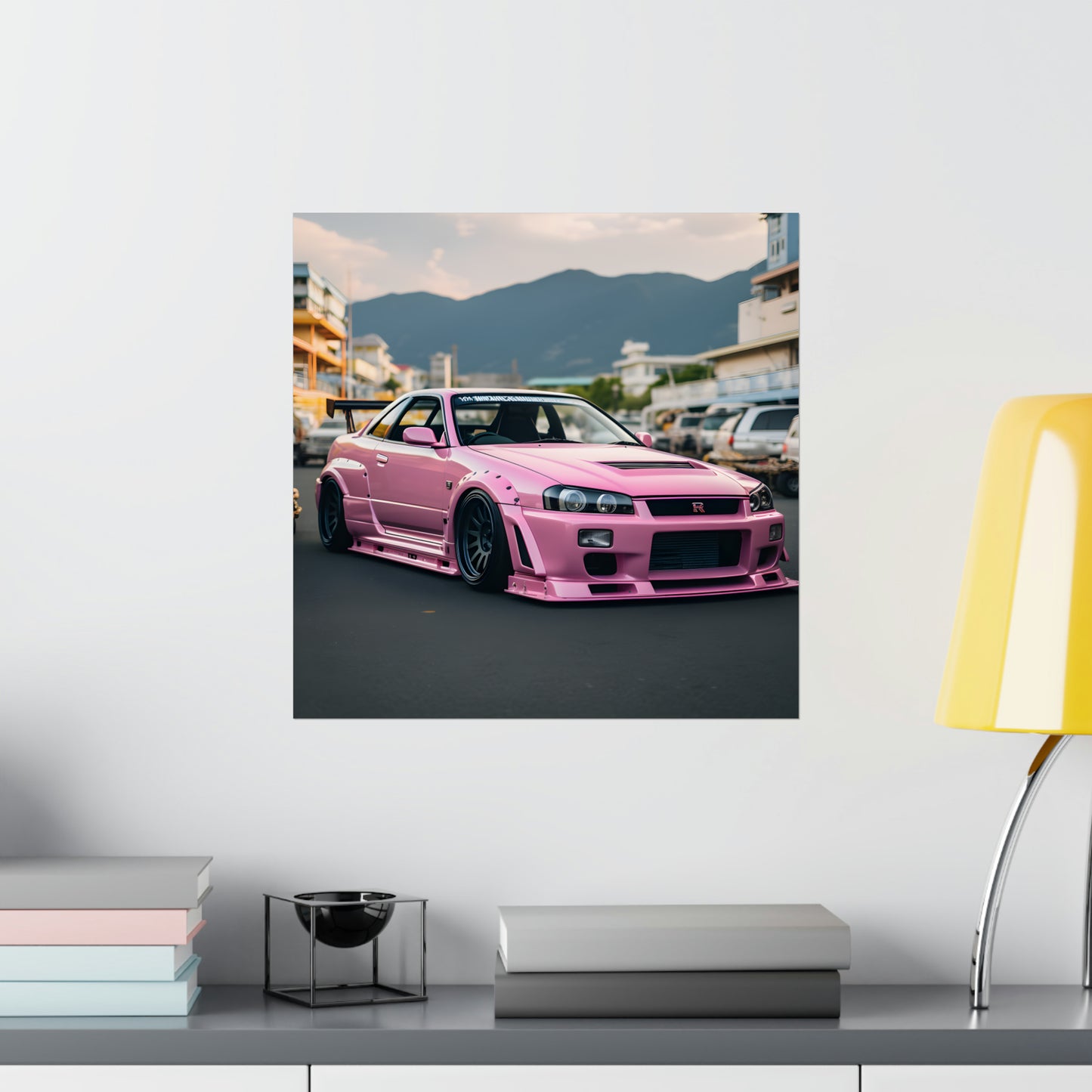 Pink Nissan Skyline Luxury Dream Car Wall Art Matte Poster Print
