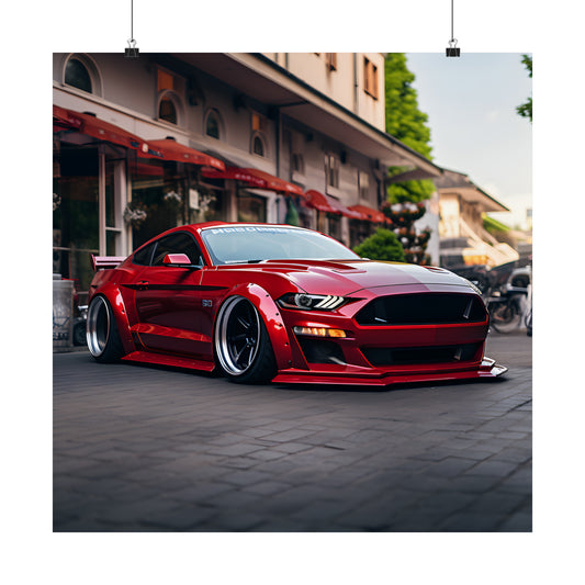 Ford Mustang Matte Poster Car Art - Car Print On Canvas - Gifts For Him - Race Car Canvas - Bedroom Decor - Canvas Wall Art - Modern Art