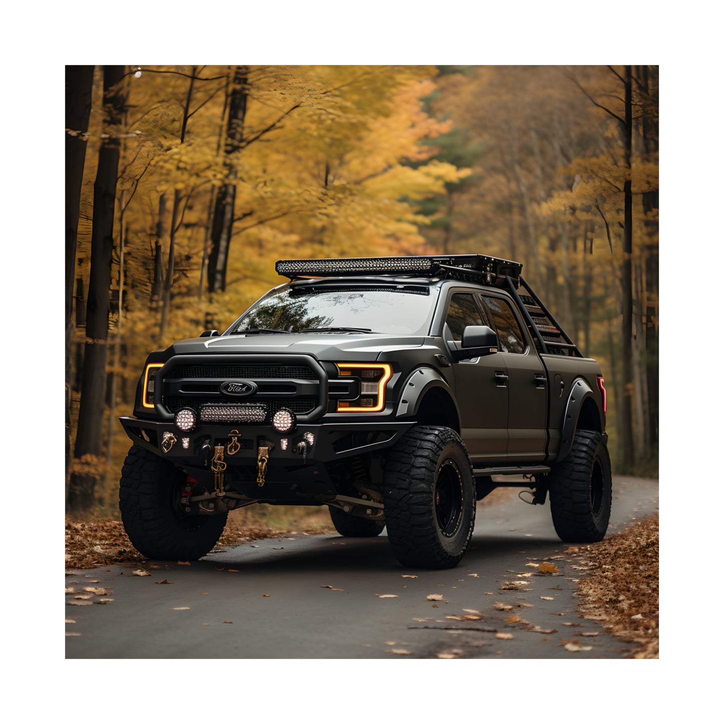 Ford F-150 4X4 Modern Art Poster Print