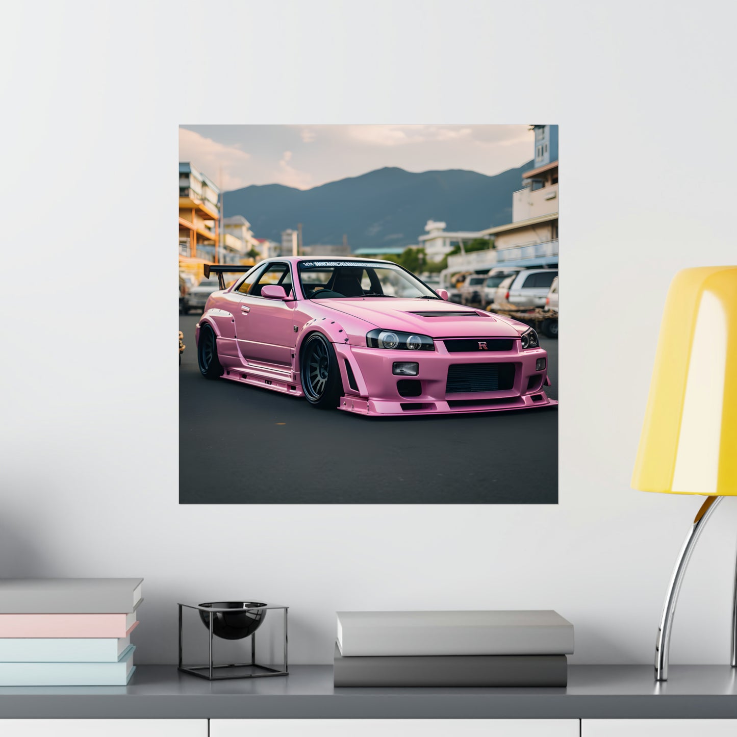 Pink Nissan Skyline Luxury Dream Car Wall Art Matte Poster Print
